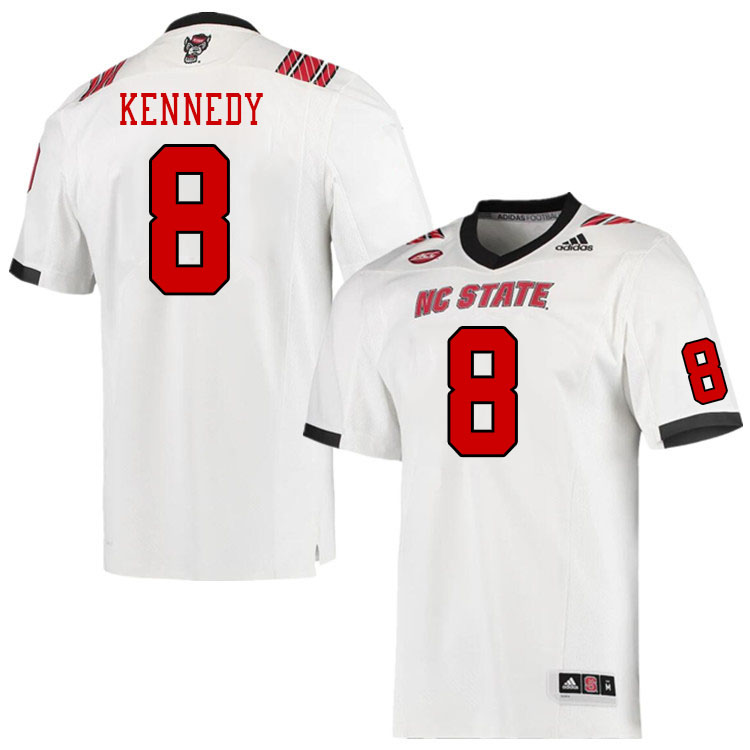 Men #8 Robert Kennedy North Carolina State Wolfpacks College Football Jerseys Stitched-White - Click Image to Close